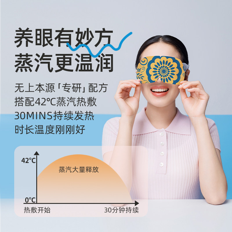 无上本源蒸汽眼罩热敷睡眠遮光发热眼贴男女学生用品牌旗舰店