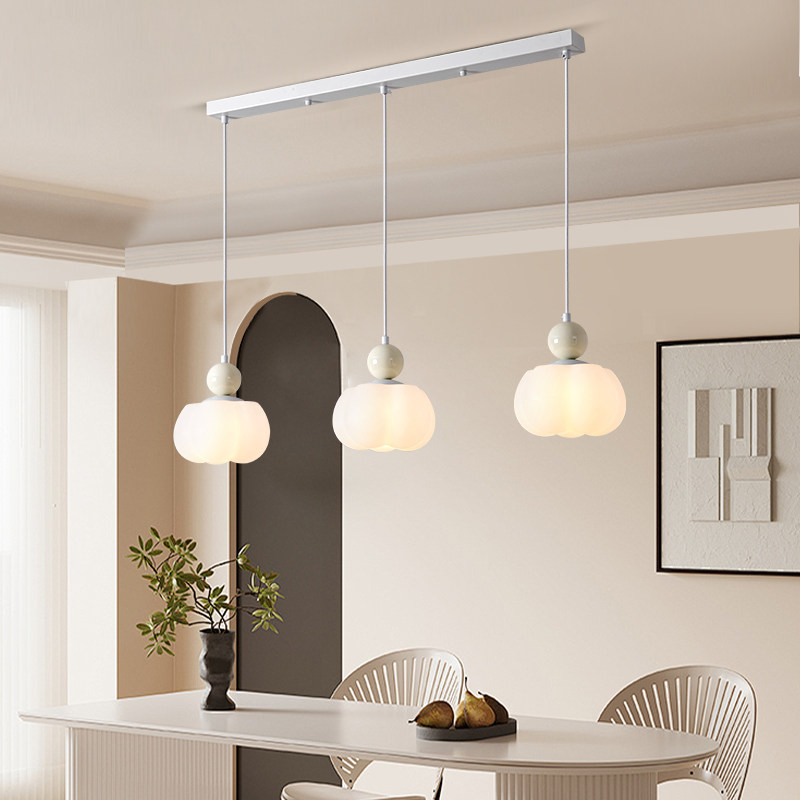 餐厅吊灯简约现代奶油风棉花创意灯罩饭厅餐厅灯餐桌吧台长形灯具,淘宝优惠券,粉丝福利购,淘宝优惠卷