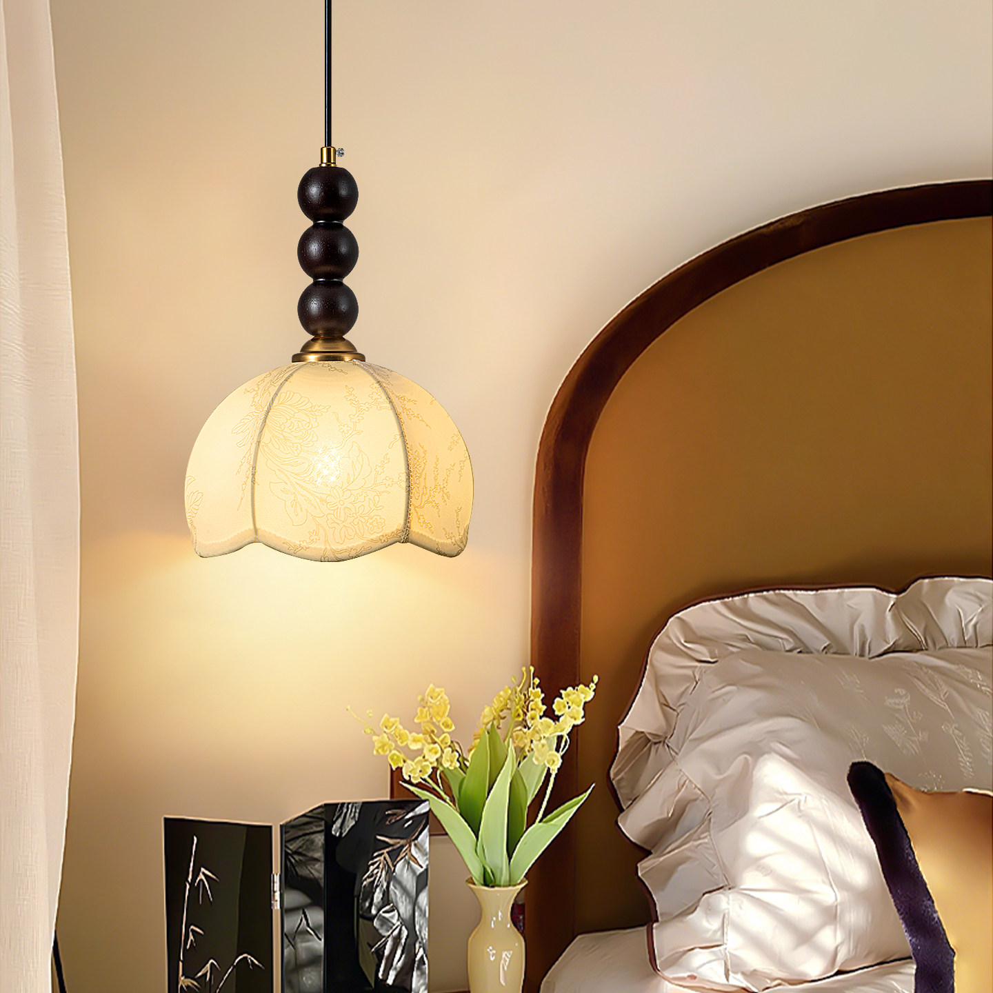 法式复古卧室床头吊灯中古美式南洋风餐厅吧台可升降小吊灯吊线灯,淘宝优惠券,粉丝福利购,淘宝优惠卷