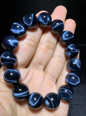 南非蓝虎眼石手链天然虎睛石鹰眼石木变石男女款手串饰品直播