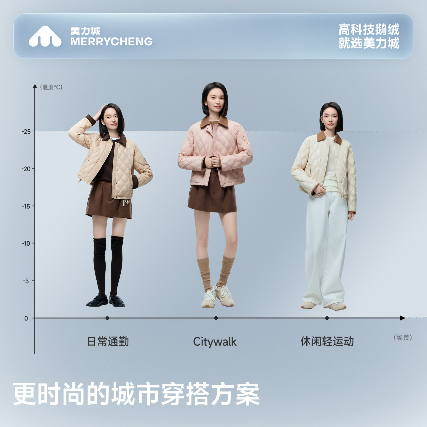 美力城秋冬轻薄短款鹅羽绒服女款