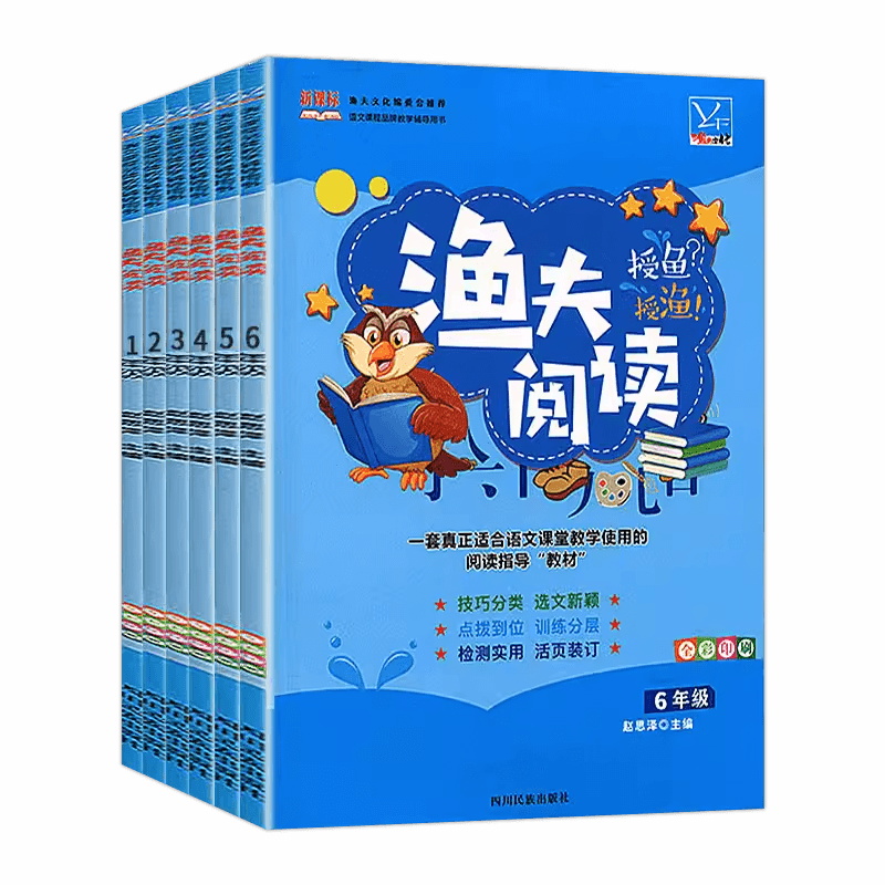 2024渔夫阅读上册下册一1年级2二3四4三5五6六语文部编RJ课外阅读理解强化训练题上册下册人教版小学语文练习册阅读理解专项训练书