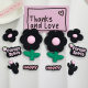 Black Sunflower Cactus PVC Silicone Patch DIY