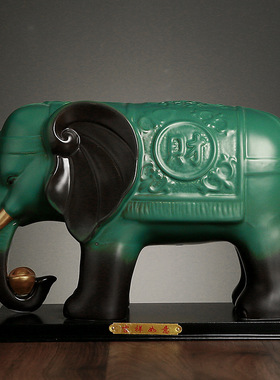 陶瓷珍藏版大号大师首发大象摆件客厅办公室镇宅风水摆设