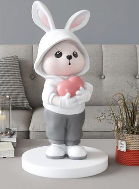 可爱兔子摆件家居饰品乔迁生日送礼物女生玄关桌面客厅电视柜装饰