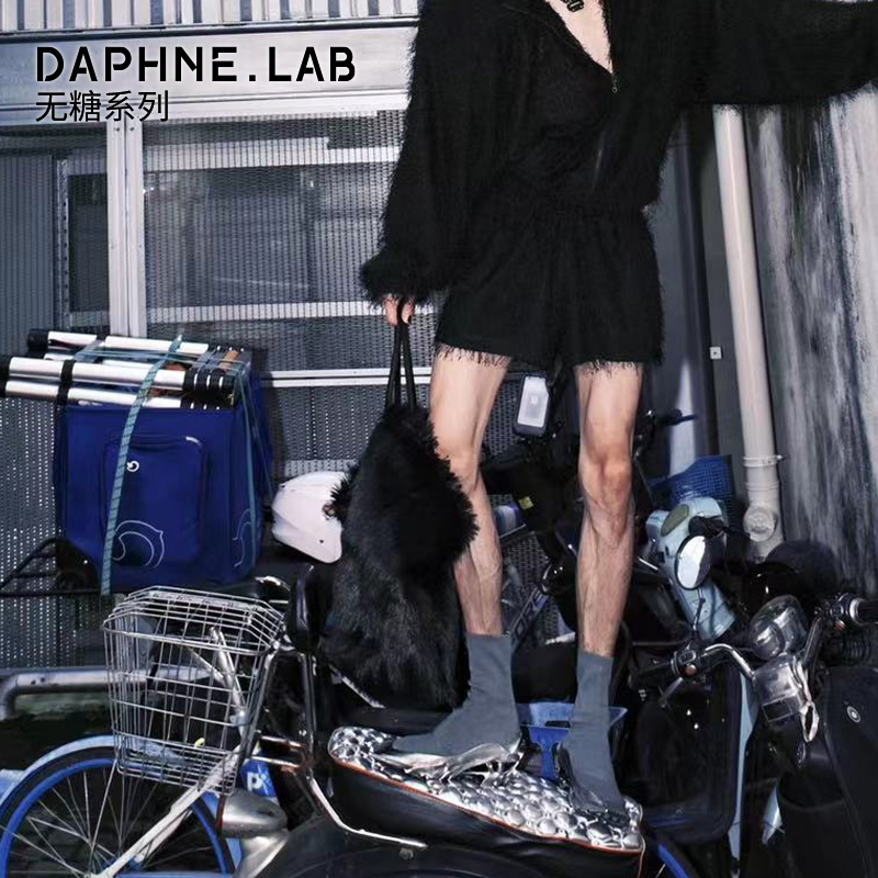 DAPHNELAB达芙妮无糖3D打印飞织袜靴女高帮袜靴弹力袜靴