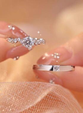 活口可以调节钻戒情侣戒指结婚对戒快手抖音直播小红书拼多多推荐