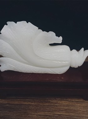 阿富汗白玉白菜摆件纯手工客厅办公室玄关装饰开业Y乔迁礼工艺品