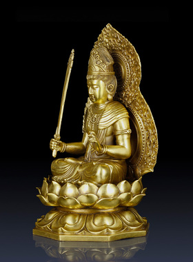 纯黄铜虚空c藏菩萨佛像摆件家居装饰属牛属虎本命佛佛像摆件虚空