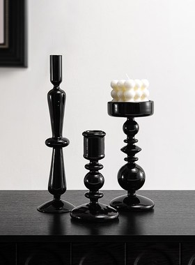 中古风轻奢烛台j香薰摆件高级感餐桌托盘蜡烛组合洗手间法式装饰