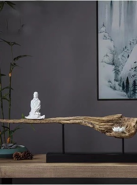 新中式家居禅意佛j像摆件样板间入户玄关装饰品博古架创意家居饰