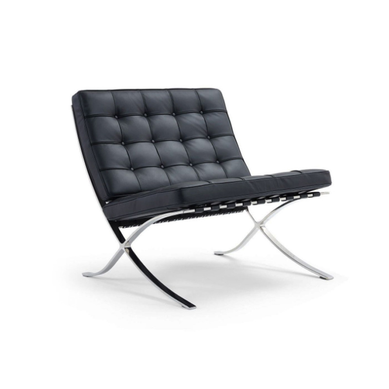 巴塞罗那椅真皮沙发椅现代洽谈椅极简网红设计师北欧单人休闲椅子 - 图3