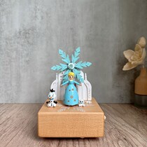 Princess Petty Snowman Octaphonic Box Windmill Rotating Music Box Wooden Home Desktop Swing Piece Creative Gift Crafts