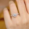 IGI Henan cultivated diamond Pt950 platinum diamond ring round group diamond micro-set 1 carat engagement ring for girlfriend