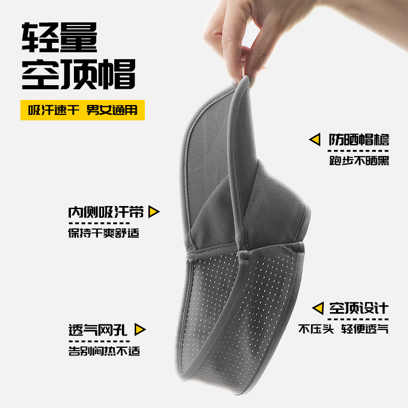 WRELS跑步空顶帽超轻户外运动遮阳帽子男女夏防晒网球透气速干帽 - 图2