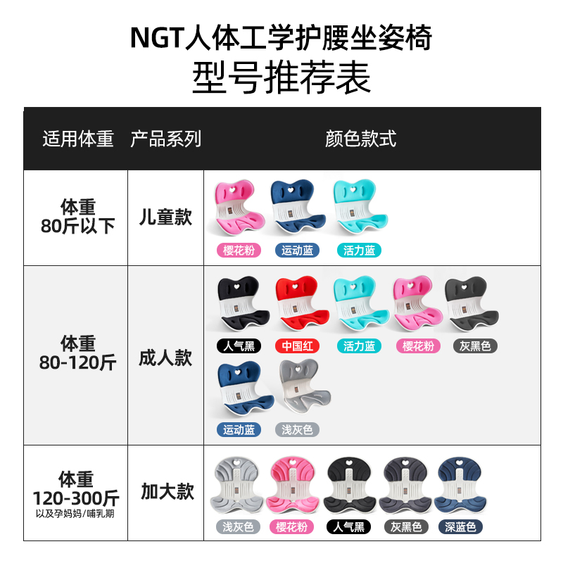 NGTstyle护腰坐垫靠腰垫办公室工位久坐神器人体工学椅官方旗舰店