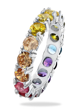 极速Huitan 5 Colors Shiny Cubic Zircon Women Rings GXold Col