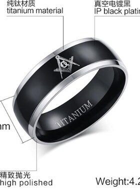 极速10pcs/lot Clamssic 8mm Freemason titanium steel ring pla