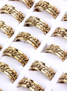 极速QianBei Punk Gold Color 8mm Finger RiLng Women Fashion S