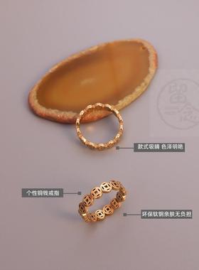 极速。French style copper coin ring index finger titanYium s