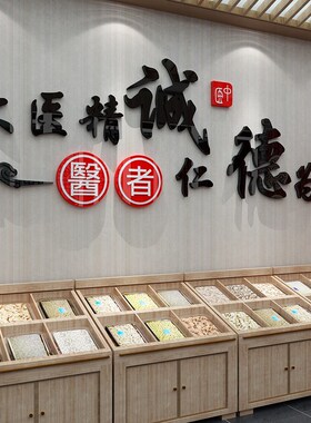 新品中医阁墙面装饰修布置设计形象贴挂画护药R店务院室内诊所文