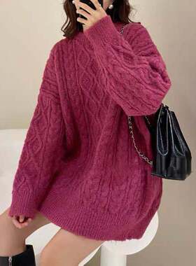 极速Pullover Cable-Knit Sweater Womens LoMose Outer Wear Kn