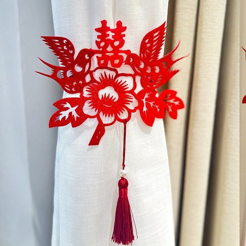 新品新房婚房g布置网红套装饰结婚卧室酒店出嫁男女方窗帘绑带中,淘宝优惠券,粉丝福利购,淘宝优惠卷