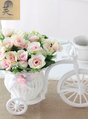 极速钢琴上摆的花花车套装饰品z小摆件塑料干花束室内客茶几厅摆