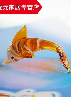 极速手作工d艺礼品摆饰手工可爱卡通创意玻璃动物摆件家居装饰品
