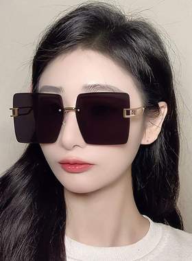 时尚个性切边无框大框防紫外线墨镜男女太阳眼镜