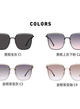 新款尼龙镜片太阳眼镜网红大框素颜街拍墨镜女内销