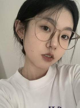 大框超轻TR眼镜近视女防蓝光抗辐射素颜显脸小韩系眼睛框架平光潮