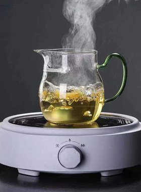 空盒子加厚月牙公道杯彩把耐热防爆高硼硅玻璃杯茶漏一体尖嘴泡茶