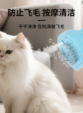 空盒子宠物喷雾梳猫咪狗狗祛毛梳子USB充电拉毛开结梳宠物美容清