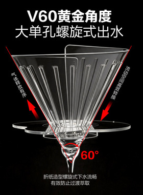 空盒子手冲咖啡过滤器咖啡壶锥形滴漏式V60绽放滤杯分享壶咖啡套