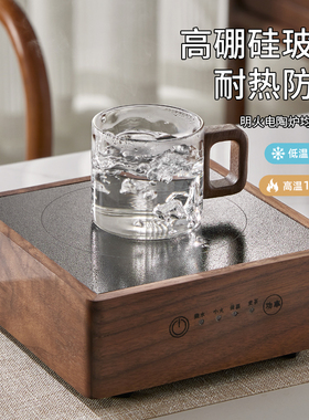 空盒子高硼硅玻璃咖啡杯带把手 耐热防烫小茶杯 家用待客茗杯泡茶