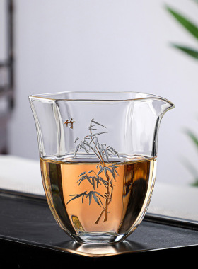 空盒子六角公杯耐热高硼硅玻璃茶海功夫茶具日式分茶器匀杯公杯水