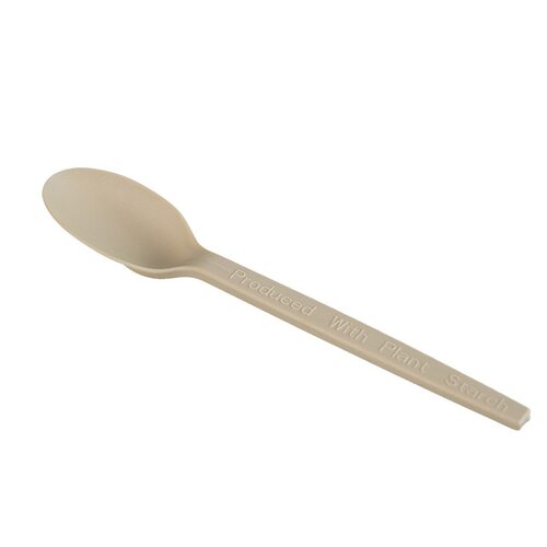 Disposable corn starch spoon individually packaged, thickened, biodegradable dessert fork spoon, commercial takeaway so - 图3