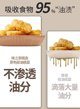 分装瓶收纳罐空气炸锅专用纸硅油纸盘纸托圆形吸油纸烤肉烤薯条一