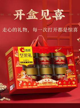 分装瓶收纳罐洽洽六禧礼盒纯坚果礼盒干果开心夏威夷果零食年货节