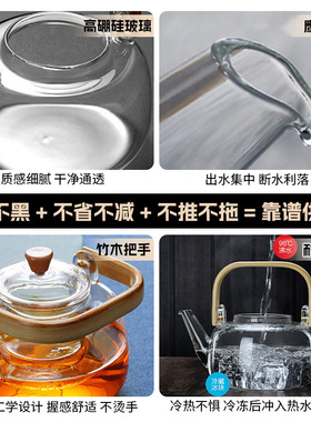 空盒子茶水分离茶壶耐高温大容量家用茶具套装煮茶壶生壶玻璃泡茶