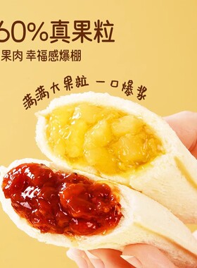 分装瓶收纳罐低脂菠萝真果粒水果味口袋面包夹心吐司面包糕点蛋糕