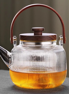 空盒子玻璃煮茶壶家用提梁壶大容量泡茶壶耐高温明火电陶炉烧水壶