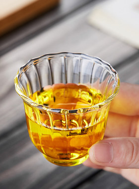 空盒子玉兰品茗杯 加厚耐热中式茶席小品杯 高硼硅小容量待客品酒