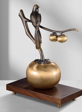 Spatio黄铜柿柿如意家居装饰品摆