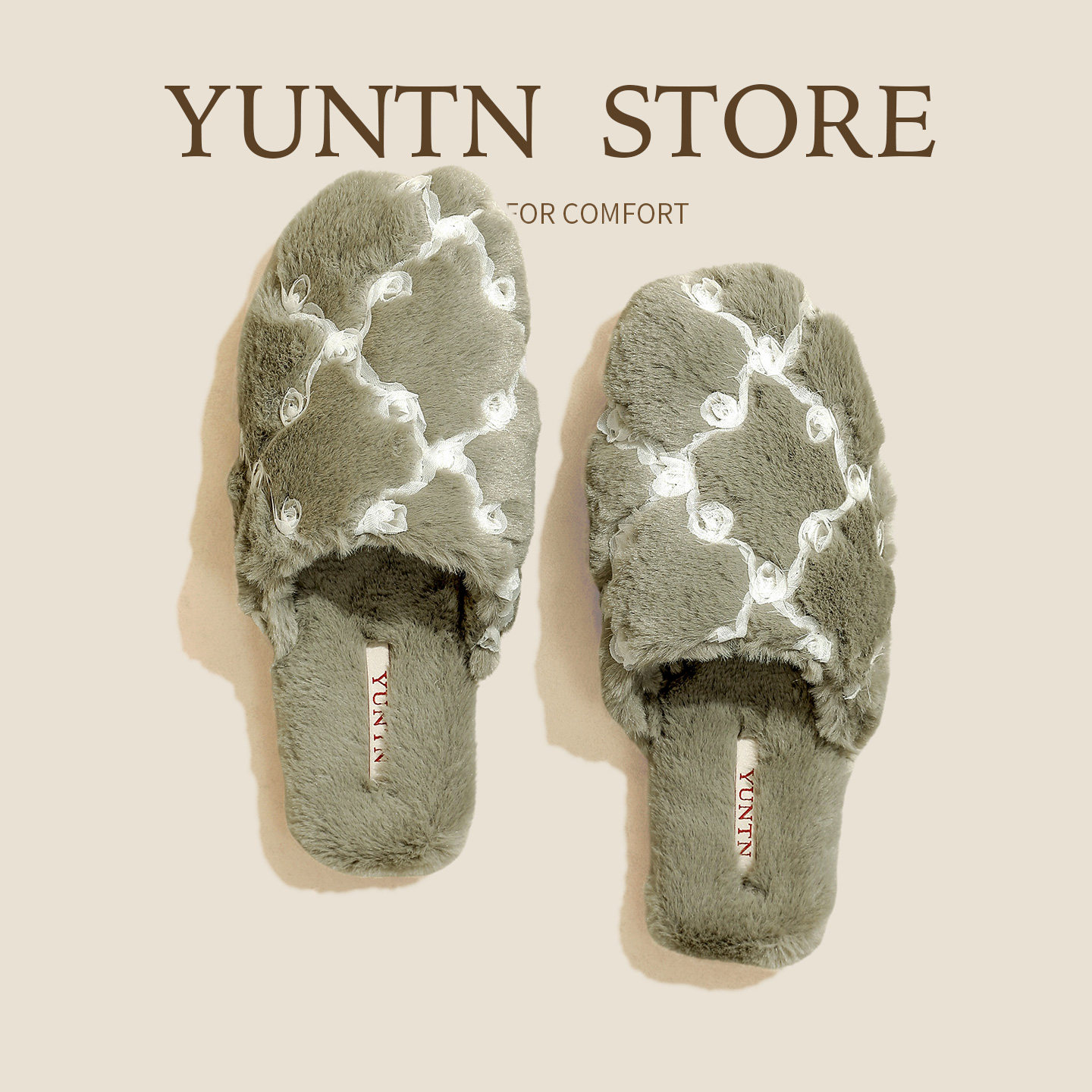 云团冬季新品高颜值仿兔毛撸猫感毛毛加绒保暖棉拖鞋女防滑居家鞋,淘宝优惠券,粉丝福利购,淘宝优惠卷