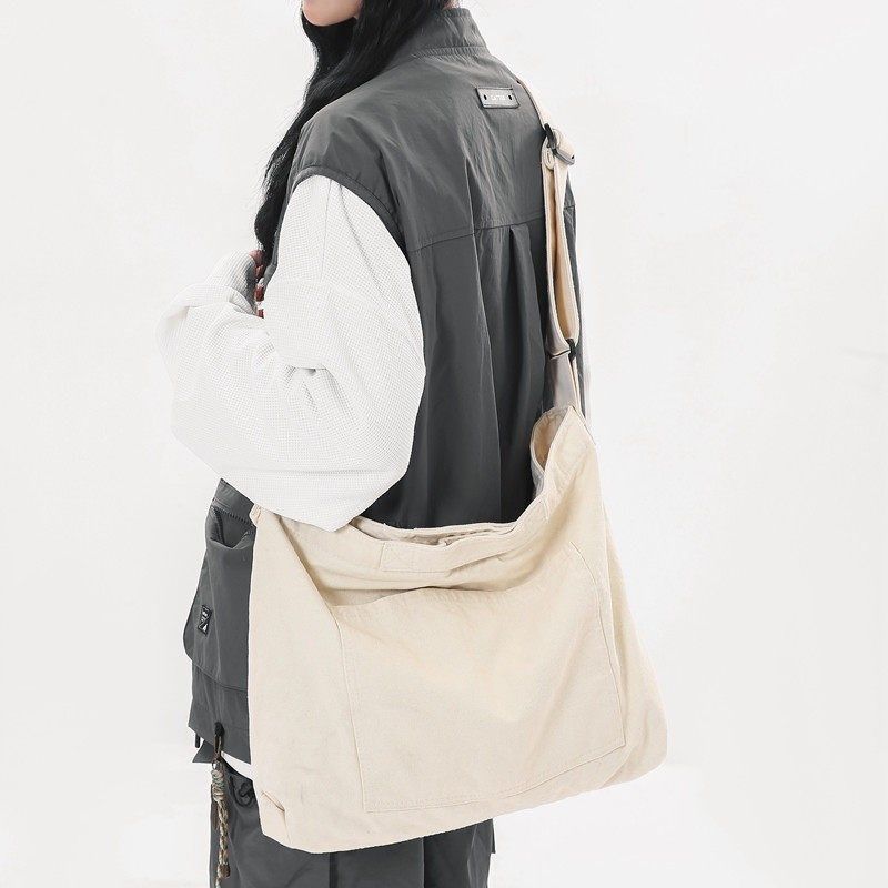 日系休闲帆布包斜挎包男女复古简约单肩包学生背包上课包男士挎包,淘宝优惠券,粉丝福利购,淘宝优惠卷