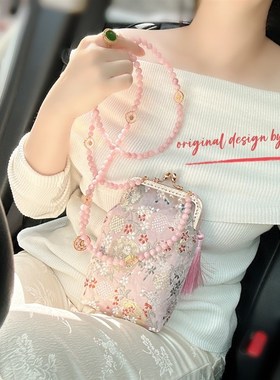 新中式国风复古斜挎链斜挎包手机包女时尚显白流苏吊坠气质礼物女