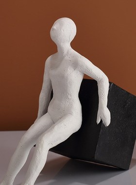 人物推箱书立书靠书夹摆件家居书房书桌书架树脂工艺品装饰品摆饰