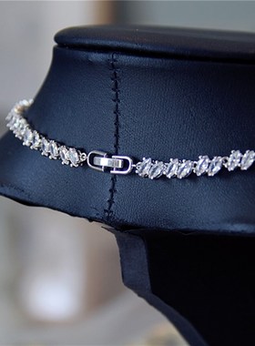 轻奢锆石项链耳环套链新娘结婚饰品婚纱晚礼服配饰晚宴年会首饰